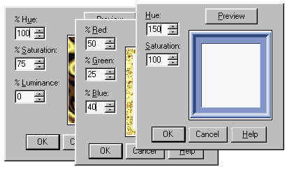 Paint Shop Pro colour change options